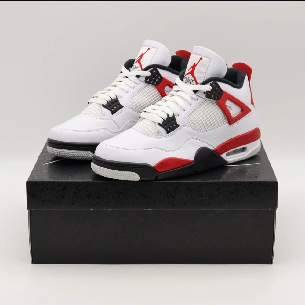 Jordan 4 Red Cement Sneakers. New, Deadstock Men's Size 10.